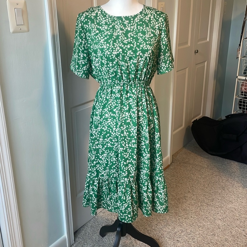 Green floral dress